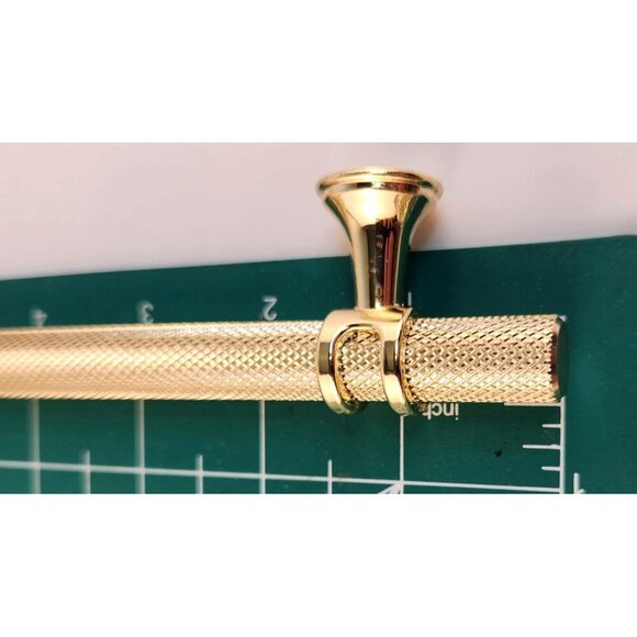 Gold Textured Knurled Drawer Pull Handle 5-Inch Hole To Hole With Mounting Screw - Picture 4 of 8